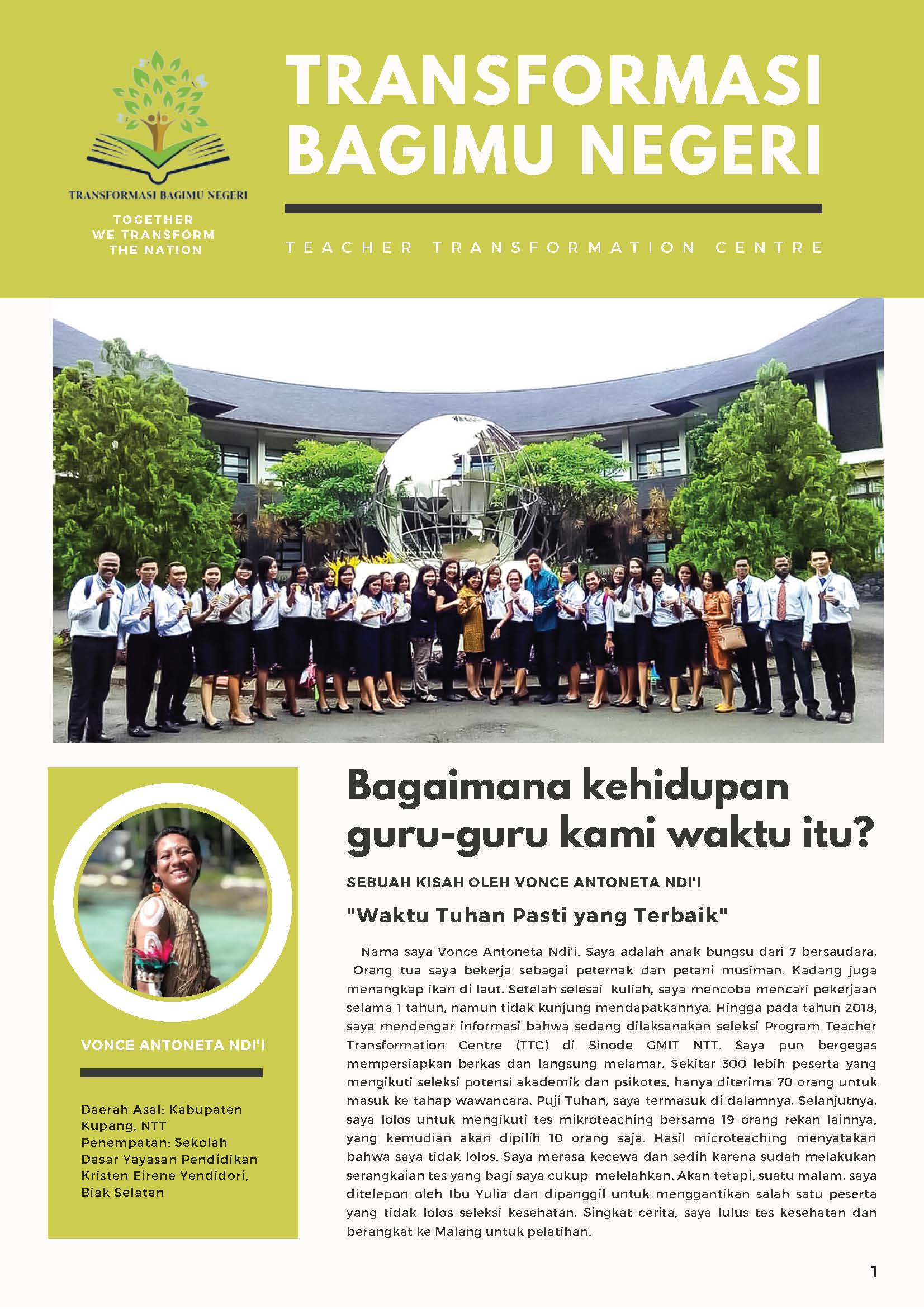 Kesaksian Hidup Guru-Guru TTC